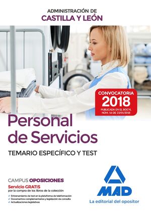 PERSONAL DE SERVICIOS DE LA ADMINISTRACION DE CASTILLA Y LEON. TEMARIO ESPECIFIC