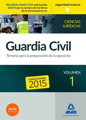 GUARDIA CIVILTEMARIO PARA LA PREPARACIÓN DE OPOSICIÓN. CIENCIAS JURÍDICAS VOLUME